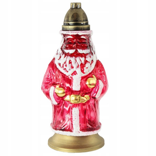Sklenný Cintorínsky Lampion "Kaplnka" s Mikulášom – Vianočný Symbol a Elegancia